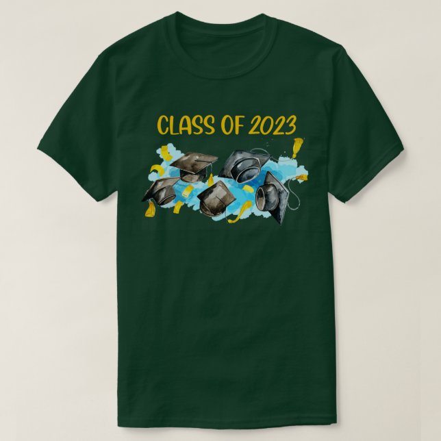 T-shirt Classe De Casquette De Diplôme 2023 (Design devant)