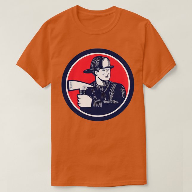 T-shirt Classe de coupe-feu pompier avec pompier (Design devant)