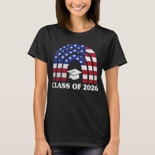 T-shirt Classe De Diplôme De 2026 Senior American Flag