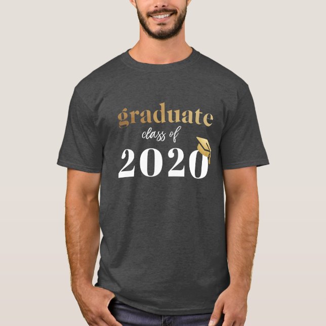 T-shirt Classe de diplômes gris-noir de 2020 (Devant)