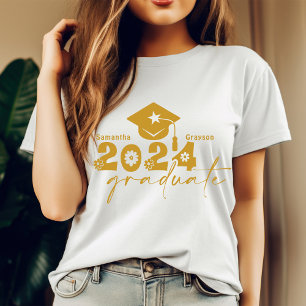 T-shirt Classe de diplômés personnalisés de 2024 Or
