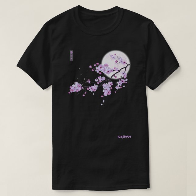 T-shirt Classe de fleurs de cerisier de Sakura violet japo (Design devant)