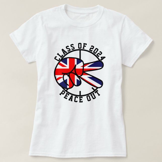 T-shirt Classe De Graduation De 2025 Peace Out UK Graduate (Design devant)