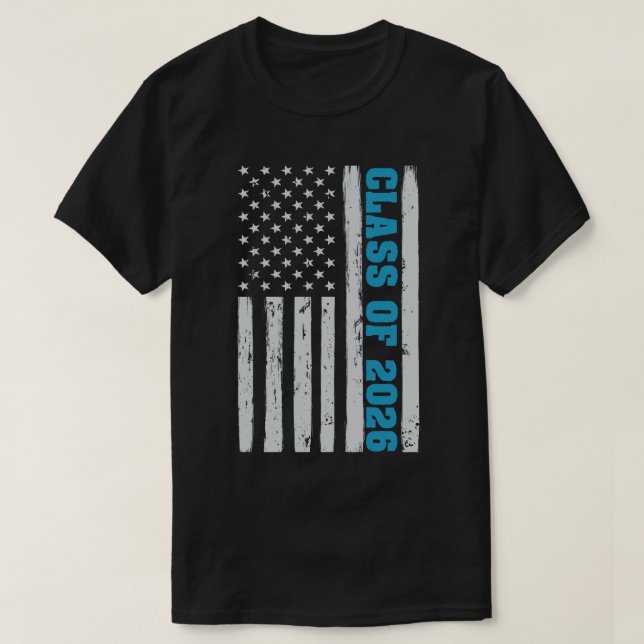 T-shirt Classe De Graduation De 2026 Senior Usa American F (Design devant)