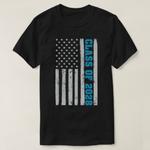 T-shirt Classe De Graduation De 2028 Senior Usa American F