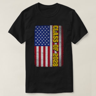 T-shirt Classe De Graduation De 2028 Senior Usa American F