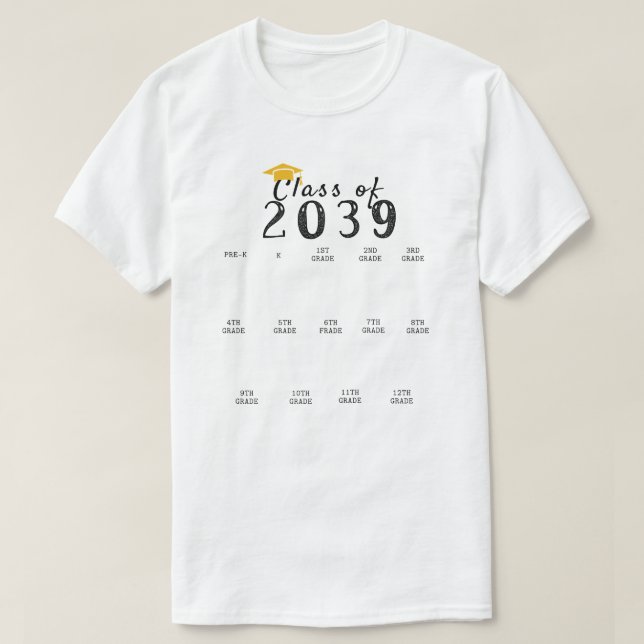 T-shirt Classe de Graduation d'empreinte manuscrite de 203 (Design devant)