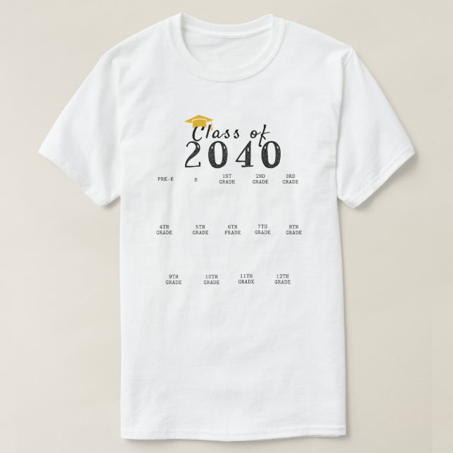 T-shirt Classe de Graduation d'empreinte manuscrite de 204 (Design devant)