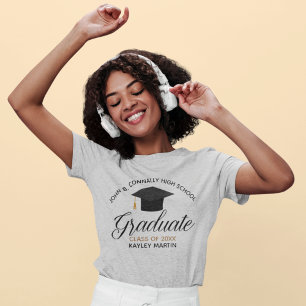 T-shirt Classe de graduation personnalisée de 2025 Nom de