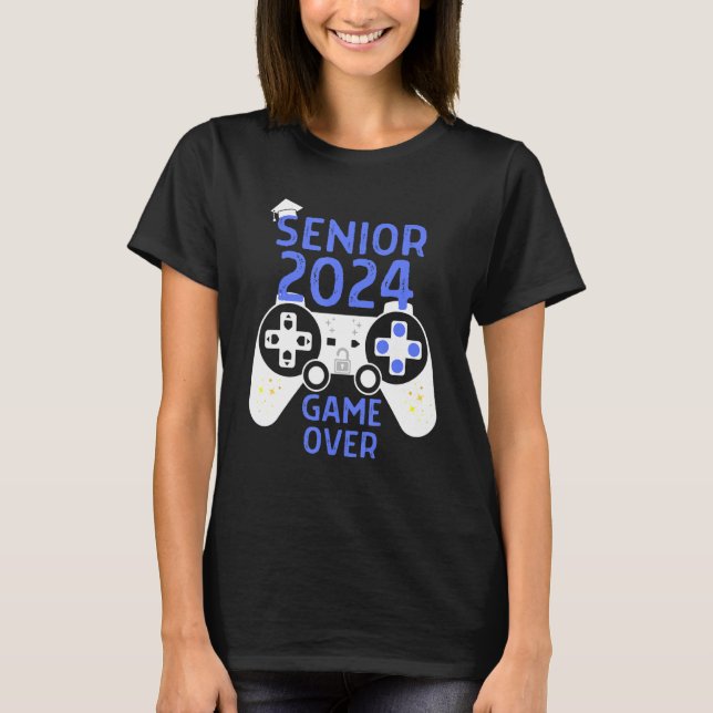 T-shirt Classe De Jeu Vidéo Senior 2024 Sur Gamer École (Devant)