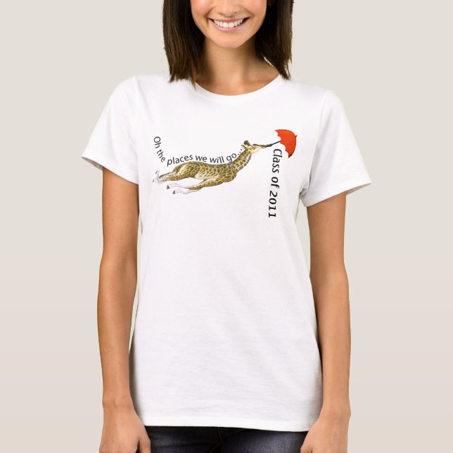 T-shirt Classe de parapluie de girafe lunatique (Devant)