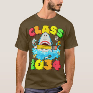 T-shirt Classe de requin 2034 grandir avec moi Graduation 