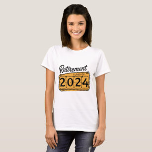T-shirt classe de retraite de 2024 compte à rebours en cou