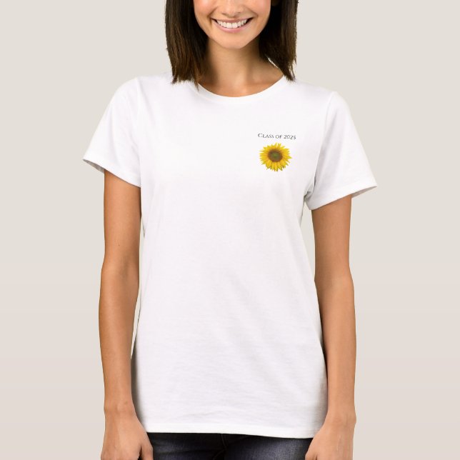 T-shirt Classe de tournesol jaune de 2025 Graduation (Devant)