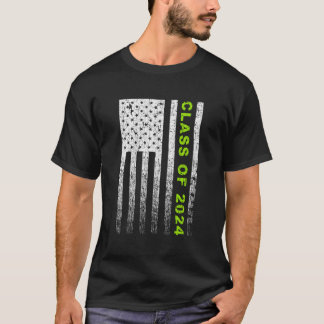 T-shirt Classe Du Drapeau Vintage Américain Senior 2024