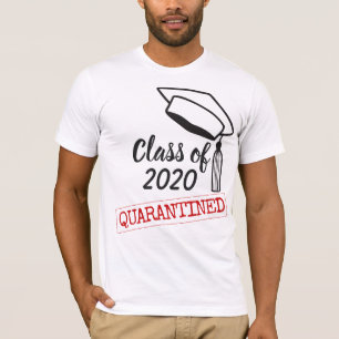 T-shirt Classe en quarantaine de 2020 bonnet de graduation