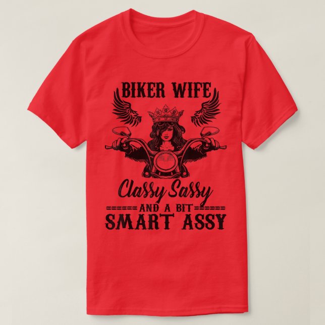 T-shirt classe femme de motards sassy femme reine (Design devant)