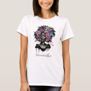 T-shirt Classe Florale Afro Femme