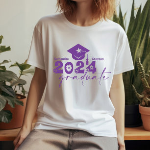 T-shirt Classe Graduate Personnalisée de 2024 Violet