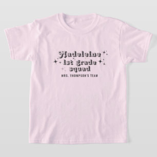 T-shirt Classe Grey Noir Nom de l'enseignant Équipe N'impo