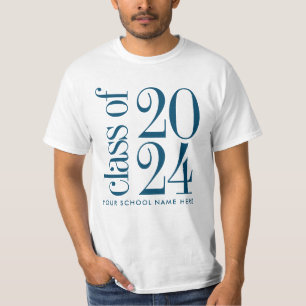 T-shirt Classe Marine de 2024 Diplôme avec le nom de l'éco
