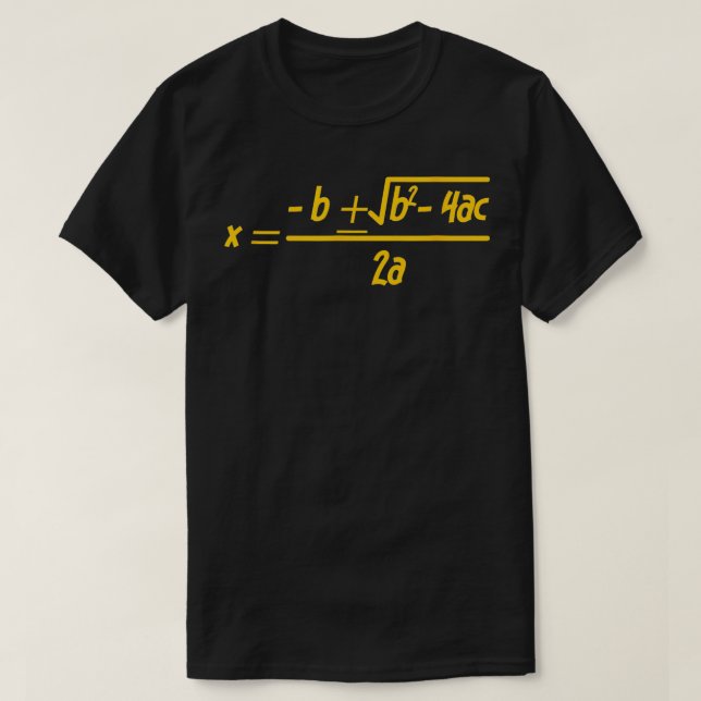 T-shirt Classe math de formule quadratique (Design devant)