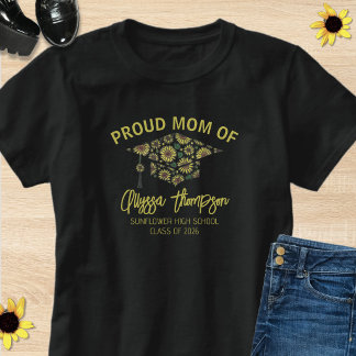 T-shirt Classe orgueilleuse de maman 2026 diplômée noir et
