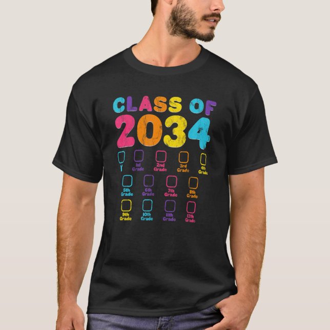 T-shirt Classe Rétro De 2034 Espace Pour Le Classement Gra (Devant)