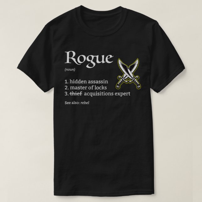 T-shirt Classe Rogue Définition Donjons et RPG Dragons Zi (Design devant)