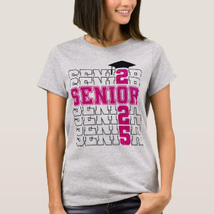 T-shirt Classe rose de 2025 Senior Graduation