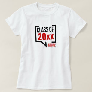 T-shirt Classe rouge Année discours bulle