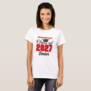 T-shirt Classe rouge des femmes de terminale 2027