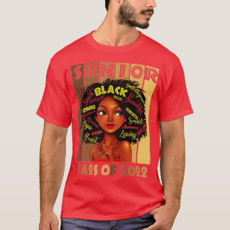 T-shirt Classe Senior De 2022 Black Girl Magic Melanin Gra