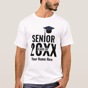 T-shirt Classe Senior moderne de l'année personnalisée