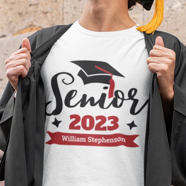 T-shirt Classe supérieure de 2023 année de graduation nom (Créateur téléchargé)