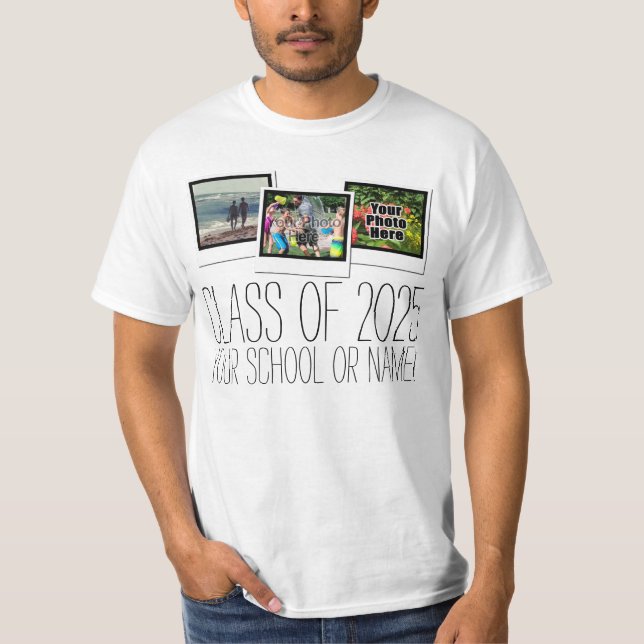 T-shirt Classe supérieure de 2025 Graduation Photo personn (Devant)