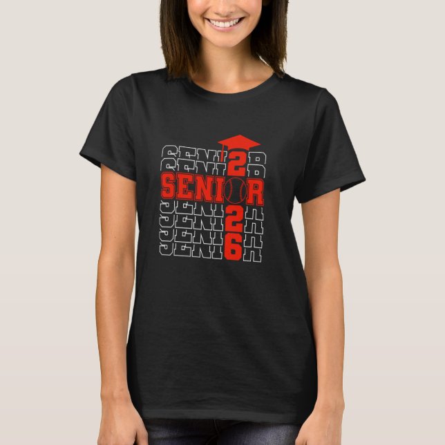 T-shirt Classe Supérieure De 2026 Graduation 2026 Red Base (Devant)