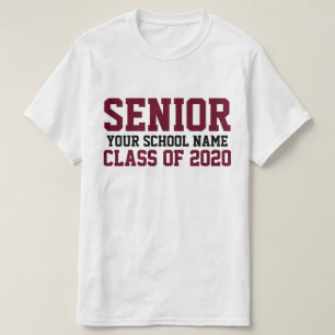 T-shirt Classe supérieure de texte personnalisé 2020 Mar