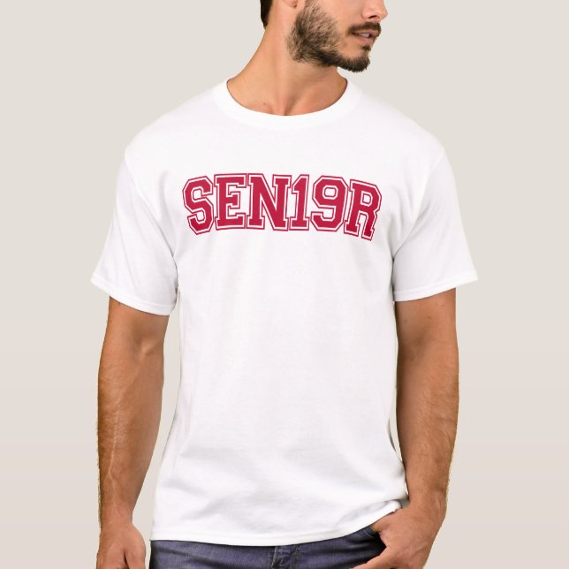 T-shirt Classe supérieure de Typographie rouge 2019 SEN19R (Devant)