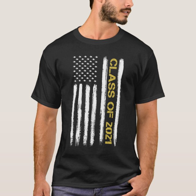 T-shirt Classe Supérieure Du Drapeau Patriotique Américain (Devant)