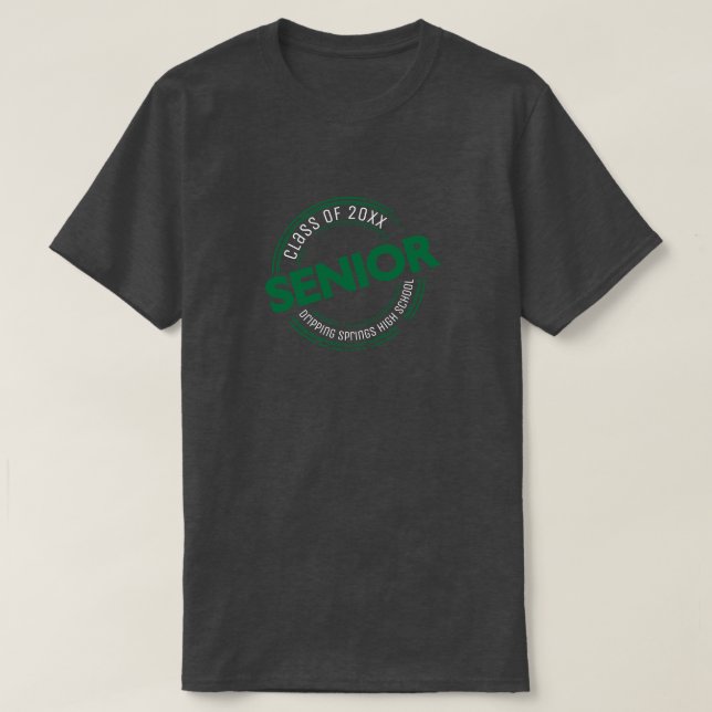 T-shirt Classe supérieure verte d'insigne en détresse (Design devant)