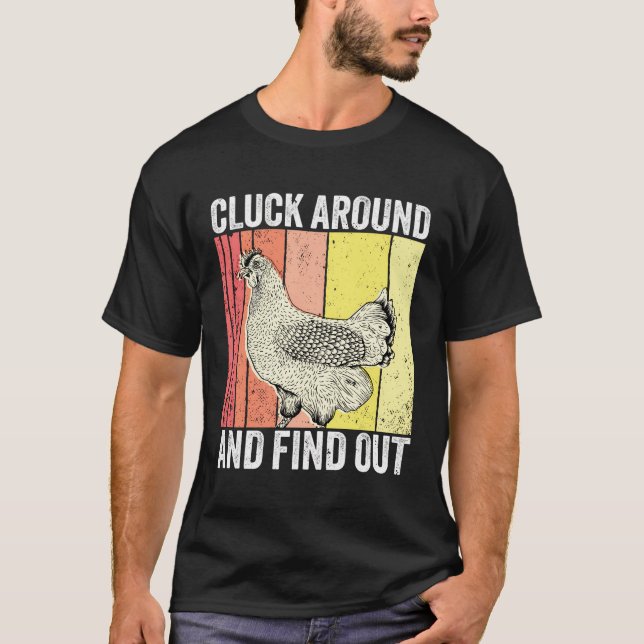 T-shirt Classez Autour Et Découvrez L'Humour Drôle Poulet (Devant)