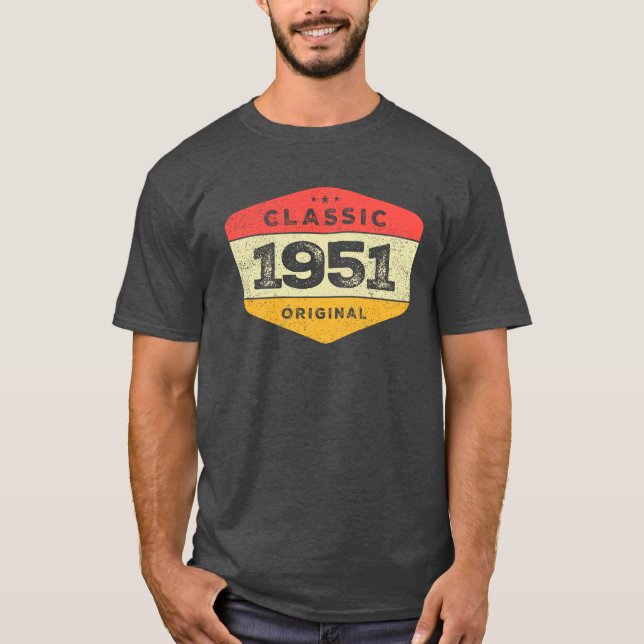 T-shirt Classic 1951 72e anniversaire Vintage (Devant)
