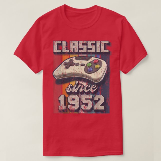 T-shirt Classic 1952 70e Anniversaire Retro Video Game Con (Design devant)