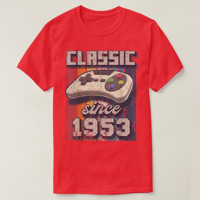 T-shirt Classic 1953 69e Anniversaire Retro Video Game Con (Design devant)