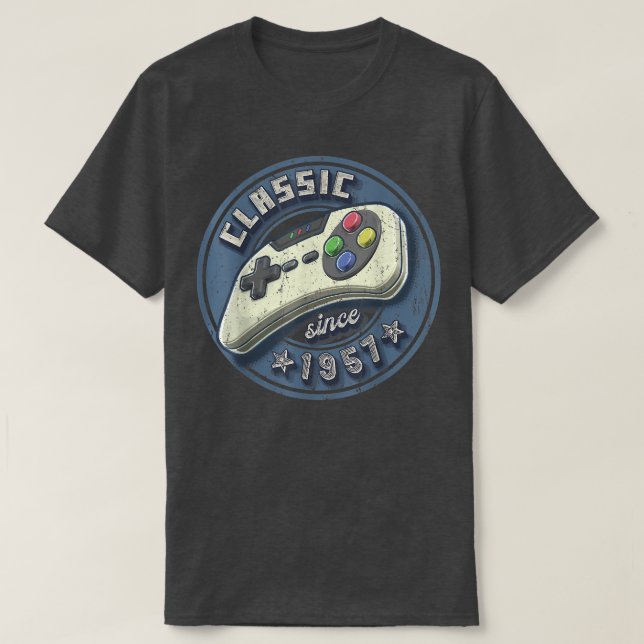 T-shirt Classic 1957 65th Birthday Retro Video Game Contro (Design devant)
