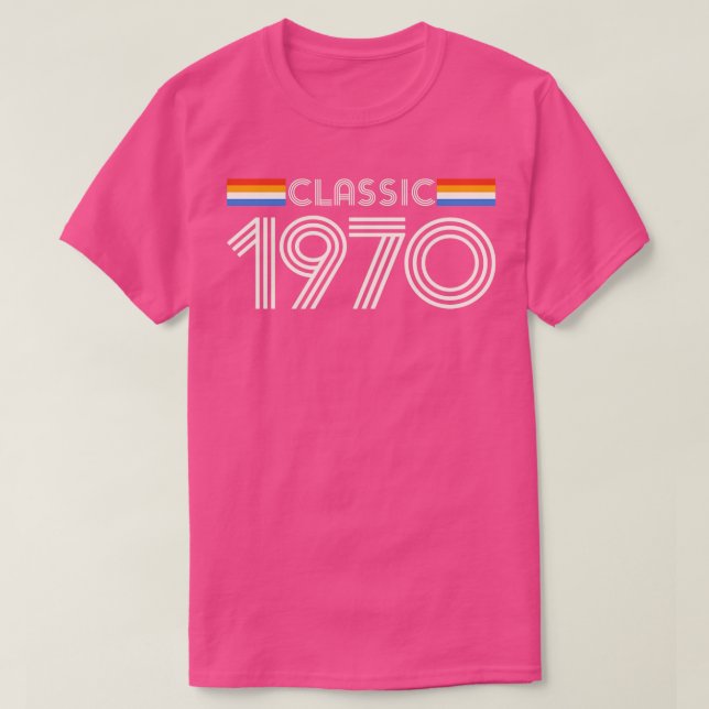 T-shirt Classic 1970 Vintage Retro Birthday Design  (Design devant)