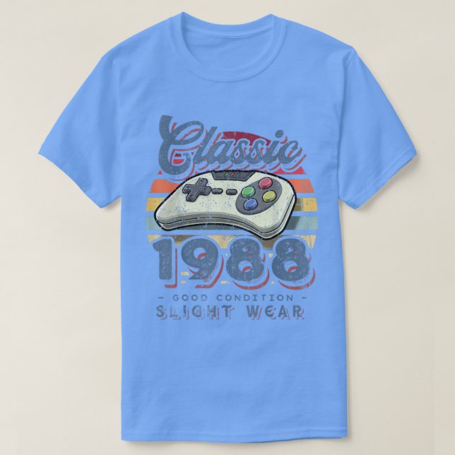 T-shirt Classic 1988 34e anniversaire Retro Video Game Con (Design devant)
