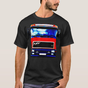 T-shirt Classic 1990s ERF E camion grand contraste rouge