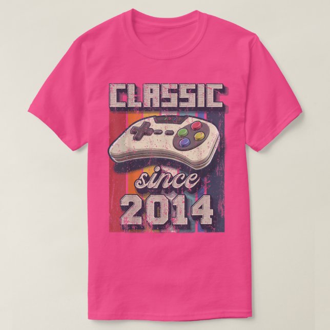 T-shirt Classic 2014 8e Anniversaire Retro Video Game Cont (Design devant)